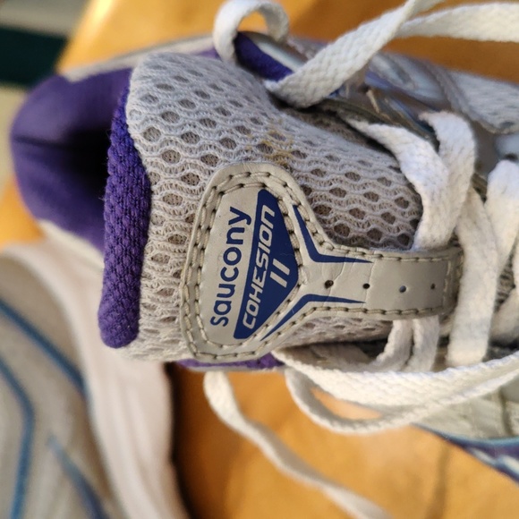 Saucony Cohesion 11 gray silver and purple size 6.5 running shoes - Picture 11 of 12